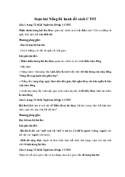 Soạn bài Nắng đã hanh rồi Ngữ Văn 10 sách Chân Trời Sáng Tạo