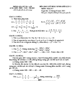 Đề giao lưu HSG lần 3 Toán 7 năm 2022 – 2023 cụm THCS huyện Nga Sơn – Thanh Hóa