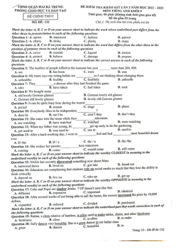 Đề thi thử vào 10 môn tiếng Anh quận Hai Bà Trưng, Hà Nội năm 2023