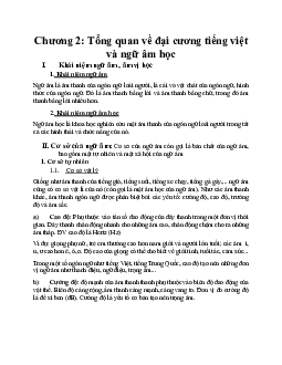 Chương 2: Tổng quan về đại cương tiếng việt và ngữ âm học