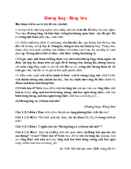 Đọc hiểu: Hương làng - Băng Sơn | Ôn tập Ngữ Văn 12