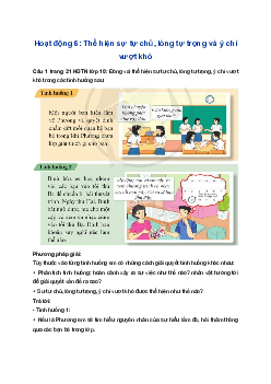 Giải Hoạt động trải nghiệm 10 Cánh diều: Hoạt động 6 chủ đề 2