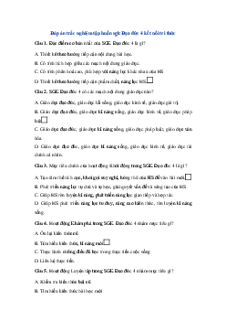 Đáp án trắc nghiệm tập huấn sgk Đạo đức 4 | Kết nối tri thức