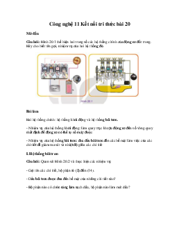 Bài 20: Các hệ thống trong động cơ đốt trong  | Công nghệ 11 Kết nối tri thức