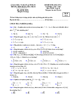 Đề thi học kì 2 Toán 12 năm 2019 – 2020 trường THPT Hoàng Hoa Thám – TP HCM