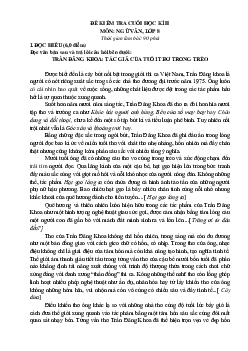 Đề thi học kỳ 2 văn 8 Kết nối tri thức (có đáp án)