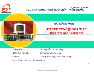 Slide bài giảng môn Internet và giao thức nội dung chương 2: Web và Http