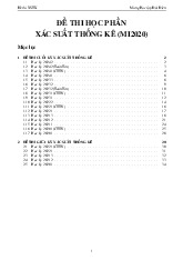 đề thi cuối kì môn xác suất thống kê