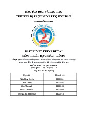 Quan điểm của triết học Mác - Lênin về bản chất, vai trò của ý thức và sự vậndụng quan điểm đó trong quan niệm tình yêu của giới trẻ hiện nay | Thuyết trình đề tài môn triết học mác lênin