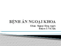 Bệnh án ngoại khoa | Y tế - Sức khỏe