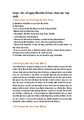 Đoạn văn về ngày đầu tiên đi học chọn lọc hay nhất