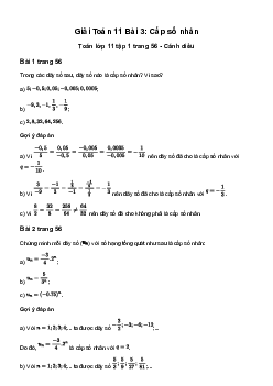 Giải Toán 11 Bài 3: Cấp số nhân | Cánh diều