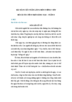 Bài tập cuối tuần tiếng Việt lớp 4 Chân trời sáng tạo Tuần 9 cơ bản