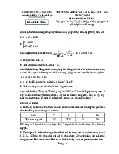 Đề tuyển sinh lớp 10 môn Toán năm 2025 – 2026 sở GD&ĐT Thái Nguyên