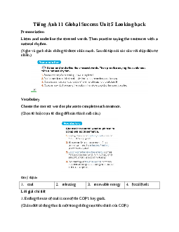 Giải Unit 5 Looking back | Tiếng Anh 11 Global Success