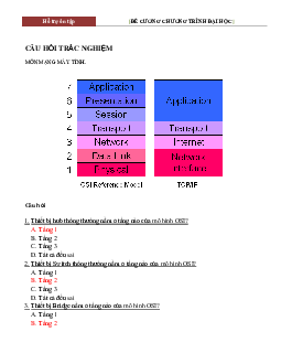 Đề cương ôn tập về mạng máy tính (có đáp án)