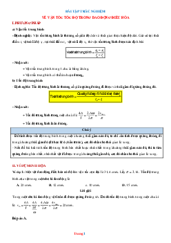 Trắc nghiệm Vận tốc tốc độ trong dao động điều hòa Vật lí 12 có lời giải