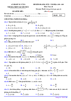 Đề thi học kỳ 2 Toán 10 năm 2019 – 2020 trường THPT Nguyễn Trãi – Đà Nẵng