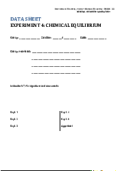Data Sheet 4 - Chemistry for engineers | Trường Đại học Quốc tế, Đại học Quốc gia Thành phố HCM