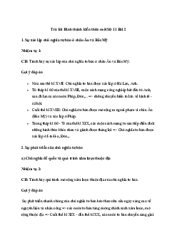 Giải Lịch sử 11 Bài 2: Sự xác lập và phát triển của chủ nghĩa tư bản | Kết nối tri thức