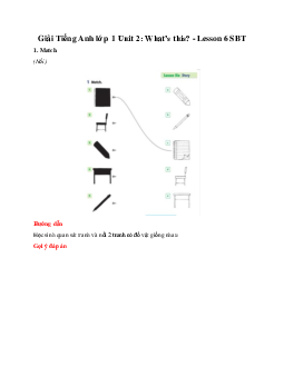 Giải Tiếng Anh lớp 1 Unit 2: What’s this? - Lesson 6 SBT | Family & Friends