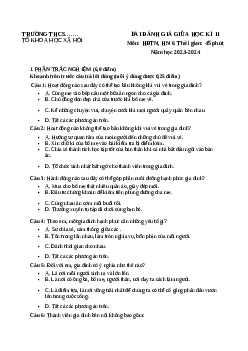 Đề thi giữa học kì 2 môn Hoạt động trải nghiệm hướng nghiệp 6 năm 2023 - 2024 sách Cánh diều | Đề 1
