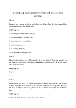 Giải Tiếng Anh 10 Unit 5B: Compare everyday and present - time activities | Explore New Worlds