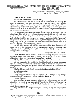 Đề thi chọn HSG Ngữ văn 8 huyện Lâm Thao 2022-2023 (có đáp án)