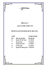 Tiểu luận Quản lý Dự án Đầu tư: Dự án Spa Thú Cưng | Đại học Hoa Sen