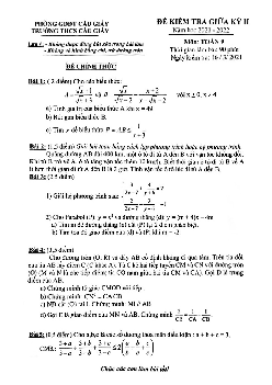 Đề kiểm tra giữa kỳ 2 Toán 9 năm 2021 – 2022 trường THCS Cầu Giấy – Hà Nội