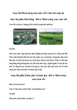 Soạn bài Mênh mông mùa nước nổi trang 102 | Tiếng việt 3 Chân trời sáng tạo