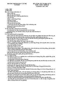 Đề cương học kỳ 2 Toán 10 năm 2022 – 2023 trường Hoàng Văn Thụ – Hà Nội