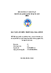 Bài tập lớn quan điểm của triết học Mác – Lênin về tri thức, vai trò của tri thức  - Triết học Mác Lenin| Đại học Kinh Tế Quốc Dân
