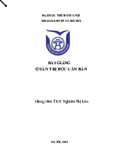 Bài Giảng Môn Quản trị học | Đại học Thủ đô Hà Nội