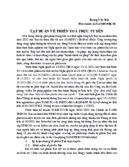 Tài liệu tập huấn về phiên tòa trực tuyến