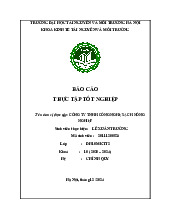 Báo cáo Thực Tập Tốt Nghiệp tại Cty TNHH Công Nghệ Sạch Nông Nghiệp | Môn Báo cáo thực tập tốt nghiệp - Đại học Tài nguyên và Môi trường Hà Nội