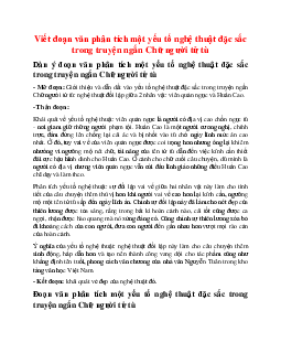 Viết đoạn văn phân tích một yếu tố nghệ thuật đặc sắc trong truyện ngắn Chữ người tử tù  Ngữ Văn 10 sách Kết Nối Tri Thức