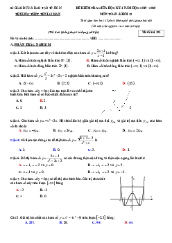 Đề kiểm tra giữa học kỳ 1 Toán 12 năm 2019 – 2020 trường Ten Lơ Man – TP HCM