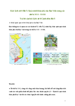 Giải Lịch sử 8 Bài 5: Quá trình khai phá của Đại Việt trong các thế kỉ XVI - XVIII | Cánh diều