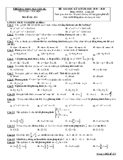 Đề thi học kỳ 2 Toán 10 năm 2019 – 2020 trường THPT Nguyễn Du – Lâm Đồng