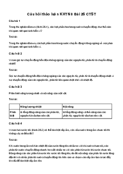 KHTN 8 Bài 26: Năng lượng nhiệt và nội năng - Chân trời sáng tạo