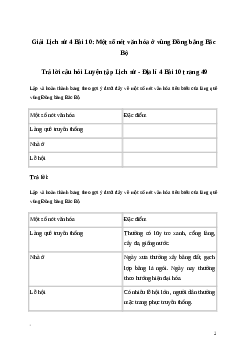 Giải Lịch sử Địa lí lớp 4 Bài 10: Một số nét văn hóa ở vùng Đồng bằng Bắc Bộ | Kết nối tri thức