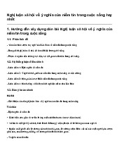 Nghị luận xã hội về ý nghĩa của niềm tin trong cuộc sống hay nhất | Ngữ văn 10