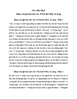 Đoạn văn ghi lại cảm xúc về bài thơ Mây và sóng của Ta-go (10 mẫu) | Văn mẫu 7 Cánh diều
