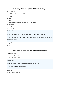 Toán lớp 3 trang 39 Em làm được những gì? Chân trời sáng tạo