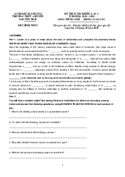 Kỳ Thi Năng Khiếu Lần 2 Năm Học 2019 - 2020 Môn Tiếng Anh Khối 11 Chuyên Trường Thpt Chuyên Nguyễn Trãi - Hải Dương