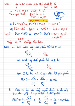 Bài tập ôn luyện Xác suất thống kê | Trường Đại học CNTT Thành Phố Hồ Chí Minh