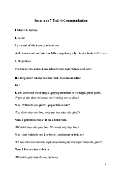 Giải Tiếng Anh 7 Unit 4: Communication | Global Success