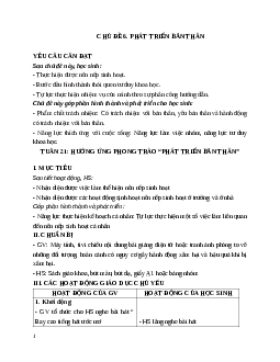 Giáo án Hoạt động trải nghiệm lớp 4 CHủ đề 6 | Chân trời sáng tạo
