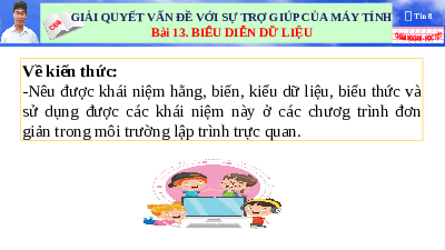Giáo án điện tử Tin học 8 Bài 13 Kết nối tri thức: Biểu diễn dữ liệu